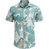 image:imageCOOFANDY Mens Hawaiian Shirts Short Sleeve Casual Button Down Tropical Beach ShirtGreen  Yellow Leaf