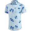 image:imageCOOFANDY Mens Hawaiian Shirts Short Sleeve Casual Button Down Tropical Beach ShirtLight Blue  Blue Floral