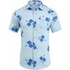 image:imageCOOFANDY Mens Hawaiian Shirts Short Sleeve Casual Button Down Tropical Beach ShirtLight Blue  Blue Floral