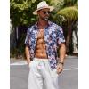image:imageCOOFANDY Mens Hawaiian Shirts Short Sleeve Casual Button Down Tropical Beach ShirtNavy Blue  Pink Floral