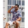 image:imageCOOFANDY Mens Hawaiian Shirts Short Sleeve Casual Button Down Tropical Beach ShirtNavy Blue  Pink Floral
