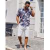 image:imageCOOFANDY Mens Hawaiian Shirts Short Sleeve Casual Button Down Tropical Beach ShirtNavy Blue  Pink Floral