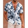 image:imageCOOFANDY Mens Hawaiian Shirts Short Sleeve Casual Button Down Tropical Beach ShirtNavy Blue