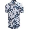 image:imageCOOFANDY Mens Hawaiian Shirts Short Sleeve Casual Button Down Tropical Beach ShirtNavy Blue
