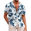 image:imageCOOFANDY Mens Hawaiian Shirts Short Sleeve Casual Button Down Tropical Beach ShirtNavy Blue