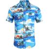 image:imageCOOFANDY Mens Hawaiian Shirts Short Sleeve Casual Button Down Tropical Beach ShirtSea Blue