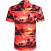 image:imageCOOFANDY Mens Hawaiian Shirts Short Sleeve Casual Button Down Tropical Beach ShirtSunset Red