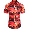 image:imageCOOFANDY Mens Hawaiian Shirts Short Sleeve Casual Button Down Tropical Beach ShirtSunset Red