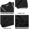 image:imageCOOFANDY Mens Knit Polo Shirts Casual Short Sleeve Button Down Polo Shirt Classic Golf ShirtsEblack White Striped