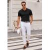 image:imageCOOFANDY Mens Knit Polo Shirts Casual Short Sleeve Button Down Polo Shirt Classic Golf ShirtsGblack Ribbing