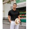 image:imageCOOFANDY Mens Knit Polo Shirts Casual Short Sleeve Button Down Polo Shirt Classic Golf ShirtsGblack Ribbing