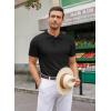 image:imageCOOFANDY Mens Knit Polo Shirts Casual Short Sleeve Button Down Polo Shirt Classic Golf ShirtsHblack Ribbing