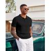 image:imageCOOFANDY Mens Knit Polo Shirts Short Sleeve Slim Fit Textured Golf Polo Shirt Casual Summer Vacation TShirtsAll Black