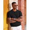 image:imageCOOFANDY Mens Knit Polo Shirts Short Sleeve Slim Fit Textured Golf Polo Shirt Casual Summer Vacation TShirtsAll Black