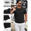 image:imageCOOFANDY Mens Knit Polo Shirts Short Sleeve Slim Fit Textured Golf Polo Shirt Casual Summer Vacation TShirtsAll Black