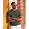 image:imageCOOFANDY Mens Knit Polo Shirts Short Sleeve Slim Fit Textured Golf Polo Shirt Casual Summer Vacation TShirtsArmy Green