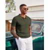 image:imageCOOFANDY Mens Knit Polo Shirts Short Sleeve Slim Fit Textured Golf Polo Shirt Casual Summer Vacation TShirtsArmy Green
