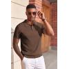 image:imageCOOFANDY Mens Knit Polo Shirts Short Sleeve Slim Fit Textured Golf Polo Shirt Casual Summer Vacation TShirtsBrown