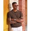image:imageCOOFANDY Mens Knit Polo Shirts Short Sleeve Slim Fit Textured Golf Polo Shirt Casual Summer Vacation TShirtsBrown