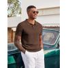 image:imageCOOFANDY Mens Knit Polo Shirts Short Sleeve Slim Fit Textured Golf Polo Shirt Casual Summer Vacation TShirtsBrown