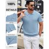 image:imageCOOFANDY Mens Knit Polo Shirts Short Sleeve Slim Fit Textured Golf Polo Shirt Casual Summer Vacation TShirtsLight Blue