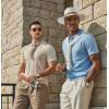 image:imageCOOFANDY Mens Knit Polo Shirts Short Sleeve Slim Fit Textured Golf Polo Shirt Casual Summer Vacation TShirtsLight Blue