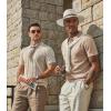 image:imageCOOFANDY Mens Knit Polo Shirts Short Sleeve Slim Fit Textured Golf Polo Shirt Casual Summer Vacation TShirtsLight Khaki