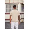 image:imageCOOFANDY Mens Knit Polo Shirts Short Sleeve Slim Fit Textured Golf Polo Shirt Casual Summer Vacation TShirtsLight Khaki