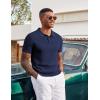 image:imageCOOFANDY Mens Knit Polo Shirts Short Sleeve Slim Fit Textured Golf Polo Shirt Casual Summer Vacation TShirtsNavy Blue