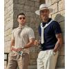 image:imageCOOFANDY Mens Knit Polo Shirts Short Sleeve Slim Fit Textured Golf Polo Shirt Casual Summer Vacation TShirtsNavy Blue