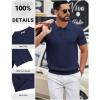 image:imageCOOFANDY Mens Knit Polo Shirts Short Sleeve Slim Fit Textured Golf Polo Shirt Casual Summer Vacation TShirtsNavy Blue