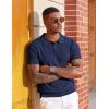image:imageCOOFANDY Mens Knit Polo Shirts Short Sleeve Slim Fit Textured Golf Polo Shirt Casual Summer Vacation TShirtsNavy Blue