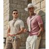 image:imageCOOFANDY Mens Knit Polo Shirts Short Sleeve Slim Fit Textured Golf Polo Shirt Casual Summer Vacation TShirtsPink
