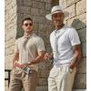 image:imageCOOFANDY Mens Knit Polo Shirts Short Sleeve Slim Fit Textured Golf Polo Shirt Casual Summer Vacation TShirtsWhite