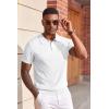 image:imageCOOFANDY Mens Knit Polo Shirts Short Sleeve Slim Fit Textured Golf Polo Shirt Casual Summer Vacation TShirtsWhite