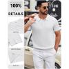 image:imageCOOFANDY Mens Knit Polo Shirts Short Sleeve Slim Fit Textured Golf Polo Shirt Casual Summer Vacation TShirtsWhite
