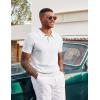 image:imageCOOFANDY Mens Knit Polo Shirts Short Sleeve Slim Fit Textured Golf Polo Shirt Casual Summer Vacation TShirtsWhite