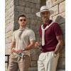 image:imageCOOFANDY Mens Knit Polo Shirts Short Sleeve Slim Fit Textured Golf Polo Shirt Casual Summer Vacation TShirtsWine Red