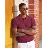image:imageCOOFANDY Mens Knit Polo Shirts Short Sleeve Slim Fit Textured Golf Polo Shirt Casual Summer Vacation TShirtsWine Red