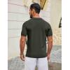 image:imageCOOFANDY Mens Knit Polo Shirts V Neck Short Sleeve Ribbed Textured Polo Shirt Stretch Casual Golf Shirts Collared T ShirtArmy Green