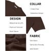 image:imageCOOFANDY Mens Knit Polo Shirts V Neck Short Sleeve Ribbed Textured Polo Shirt Stretch Casual Golf Shirts Collared T ShirtBrown
