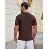 image:imageCOOFANDY Mens Knit Polo Shirts V Neck Short Sleeve Ribbed Textured Polo Shirt Stretch Casual Golf Shirts Collared T ShirtBrown