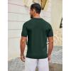 image:imageCOOFANDY Mens Knit Polo Shirts V Neck Short Sleeve Ribbed Textured Polo Shirt Stretch Casual Golf Shirts Collared T ShirtDark Green