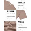 image:imageCOOFANDY Mens Knit Polo Shirts V Neck Short Sleeve Ribbed Textured Polo Shirt Stretch Casual Golf Shirts Collared T ShirtKhaki