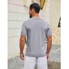 image:imageCOOFANDY Mens Knit Polo Shirts V Neck Short Sleeve Ribbed Textured Polo Shirt Stretch Casual Golf Shirts Collared T ShirtLight Gray