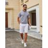 image:imageCOOFANDY Mens Knit Polo Shirts V Neck Short Sleeve Ribbed Textured Polo Shirt Stretch Casual Golf Shirts Collared T ShirtLight Gray