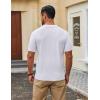 image:imageCOOFANDY Mens Knit Polo Shirts V Neck Short Sleeve Ribbed Textured Polo Shirt Stretch Casual Golf Shirts Collared T ShirtWhite