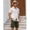 image:imageCOOFANDY Mens Linen Shorts Casual Elastic Waist Drawstring Short Summer Beach Vacation ShortsArmy Green