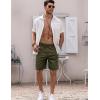 image:imageCOOFANDY Mens Linen Shorts Casual Elastic Waist Drawstring Short Summer Beach Vacation ShortsArmy Green