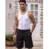 image:imageCOOFANDY Mens Linen Shorts Casual Elastic Waist Drawstring Short Summer Beach Vacation ShortsBlack